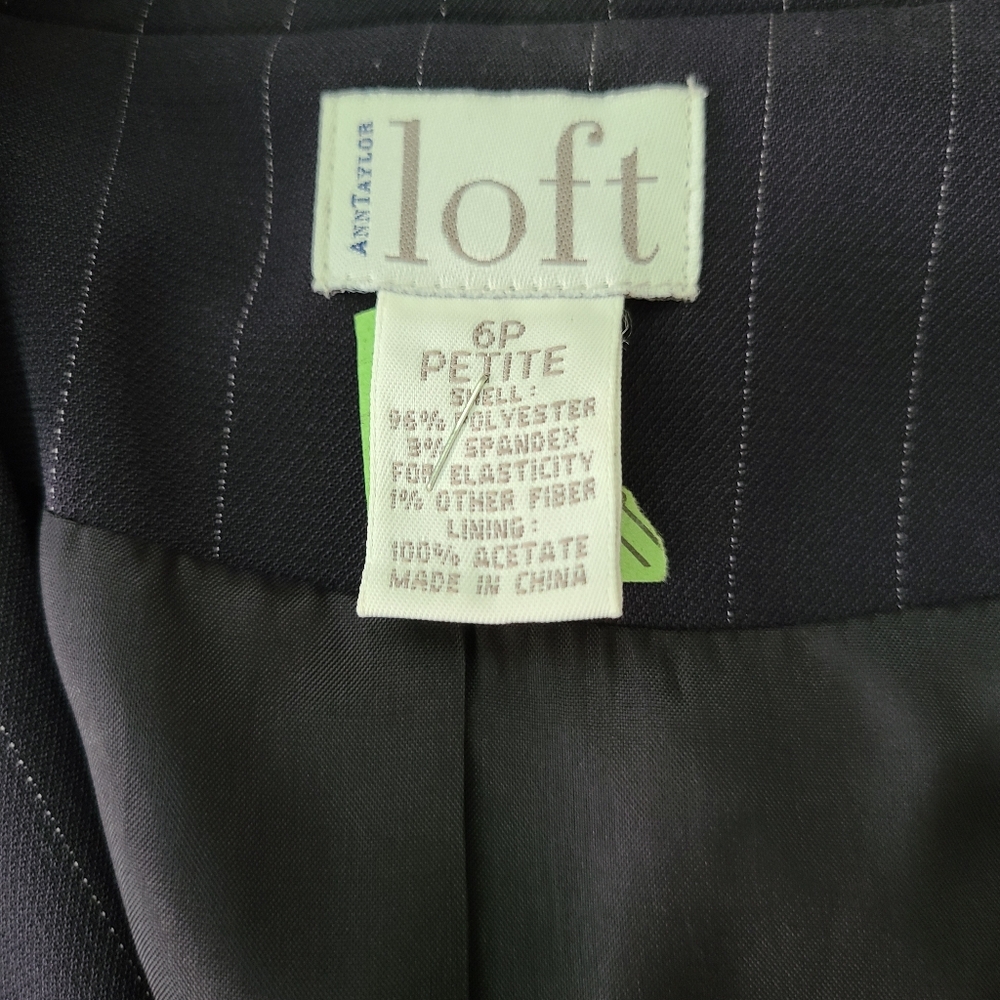 Ann Taylor Navy Pinstripe Blazer and Skirt Suit - Picture 4 of 4